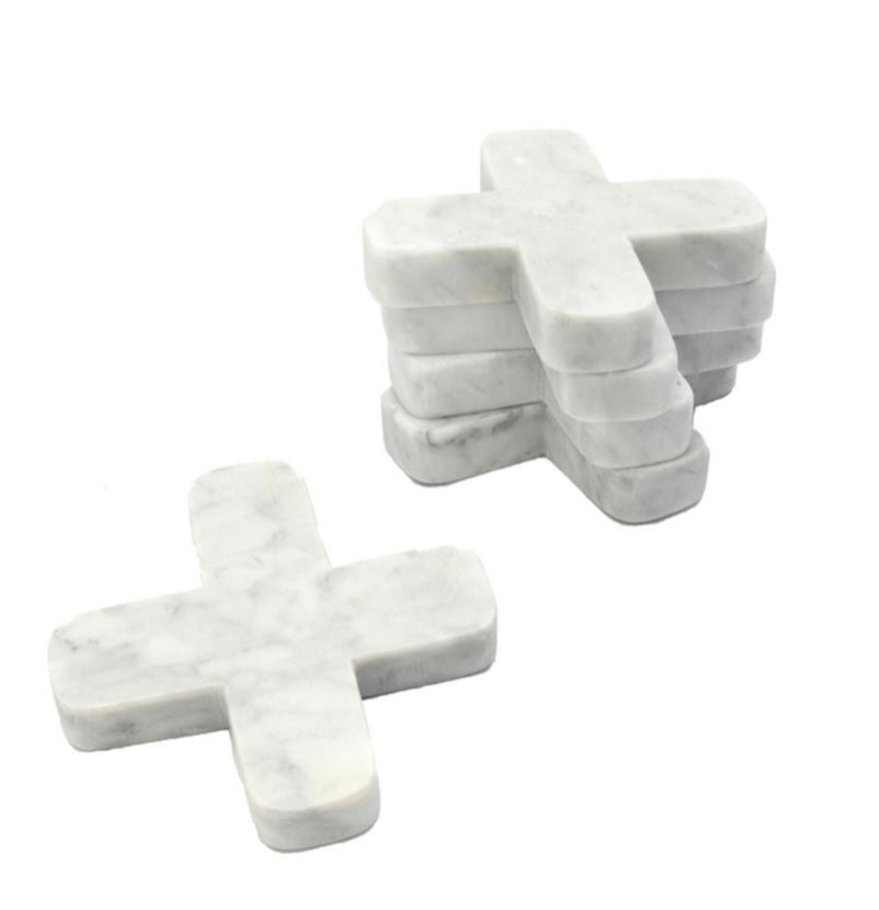 Marmeren pannenonderzetter wit