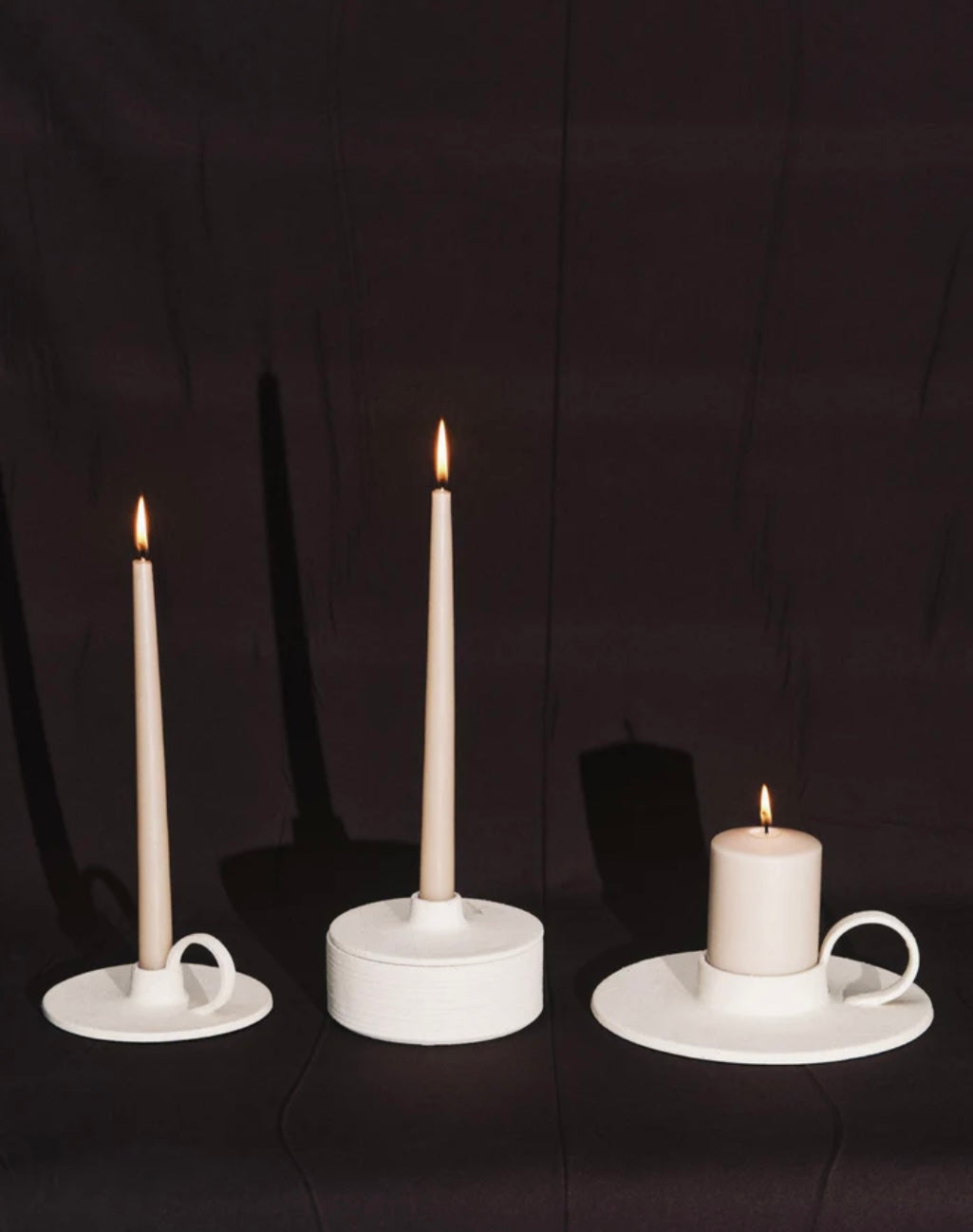 Candle holder & box beige Mira