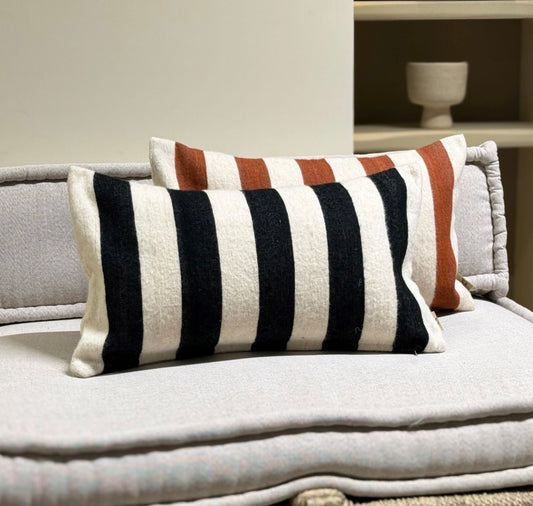 Cushion black stripes
