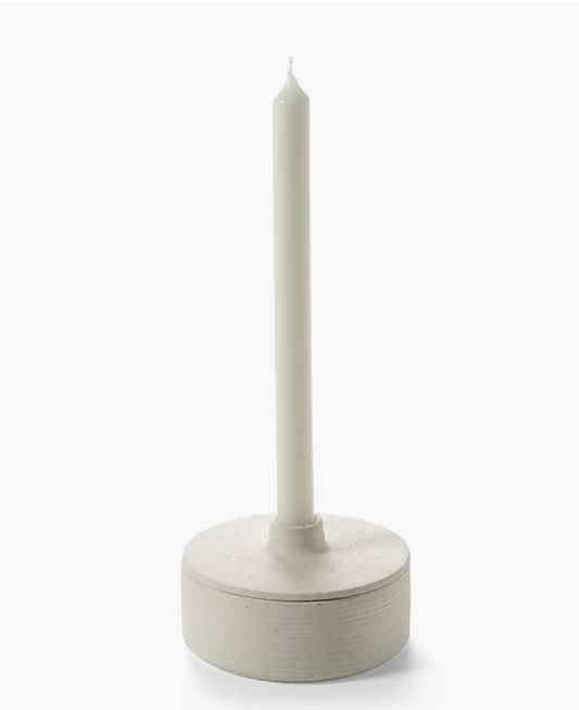 Candle holder & box beige Mira