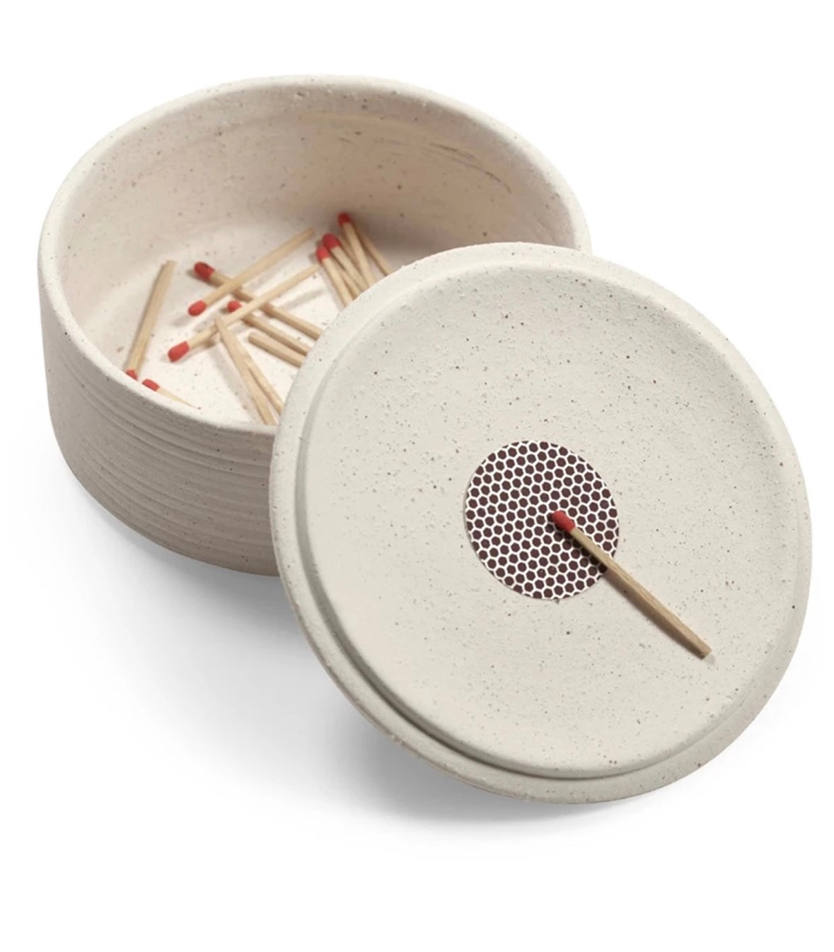 Candle holder & box beige Mira