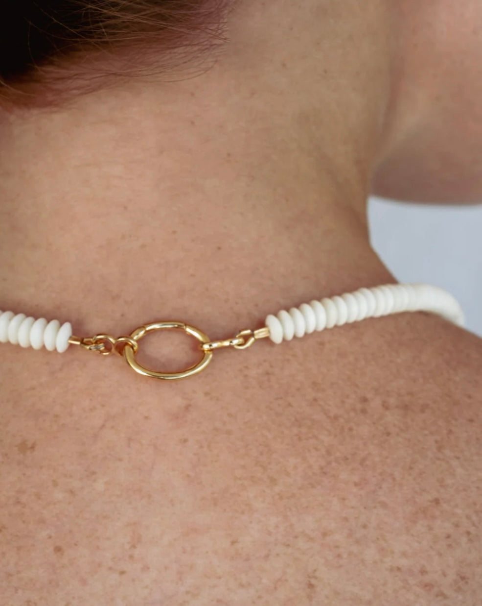 Natural Gold-Vermeil necklace / BEADED