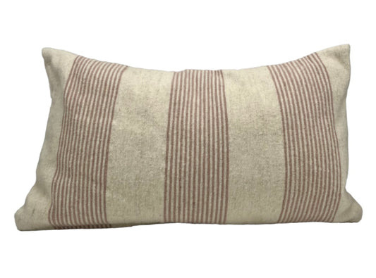 Cushion pastel pink small stripes